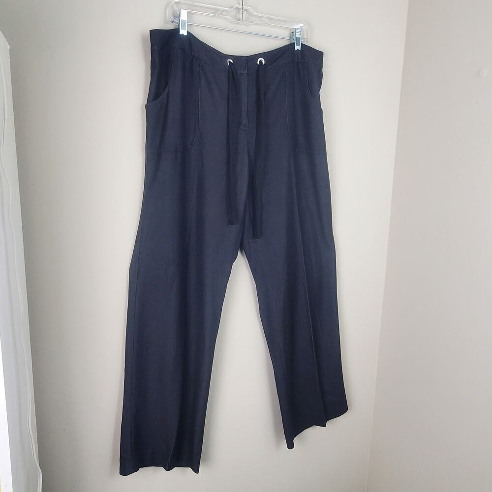AGB Black Wide Leg Drawstring Trouser Pants | Size 16 - Picture 2 of 9